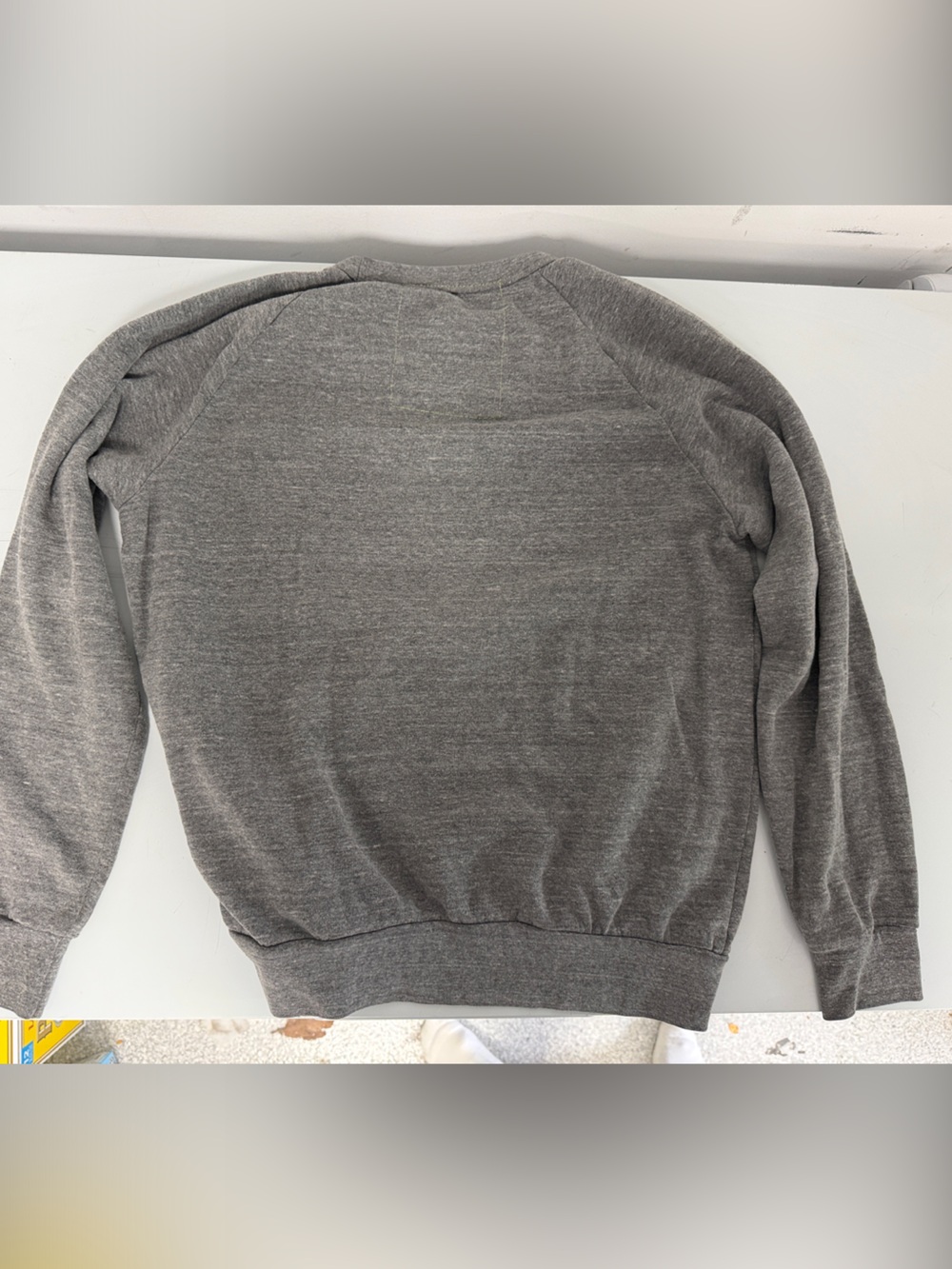 Aviator Nation Gray Crewneck Sweatshirt with Yellow Smiley Face size small - Picture 4 of 4